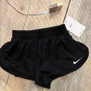 Nike Dri-FIT Running Shorts Girls Size 4 Black NEW 36M340-023 Athletic‎ 2-in-1
